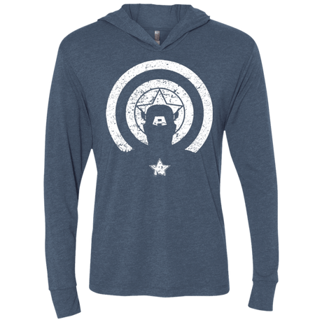 T-Shirts Indigo / X-Small Captain Shadow Triblend Long Sleeve Hoodie Tee