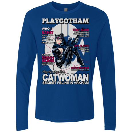 T-Shirts Royal / Small Catwoman PlayGotham Men's Premium Long Sleeve