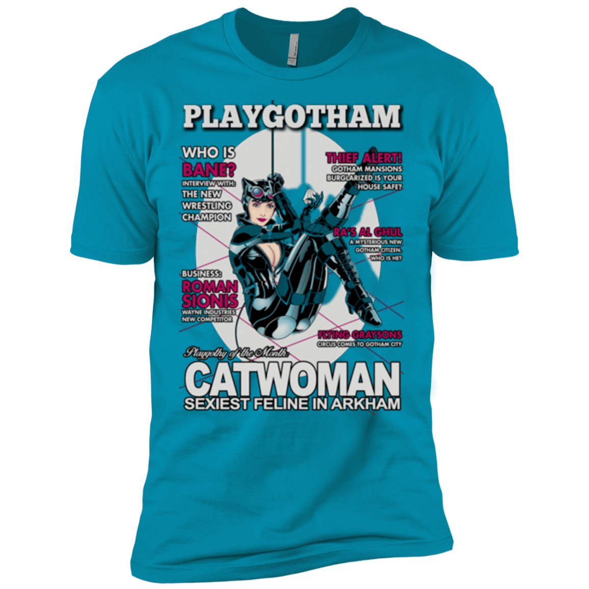 T-Shirts Turquoise / X-Small Catwoman PlayGotham Men's Premium T-Shirt