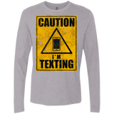 T-Shirts Heather Grey / Small Caution I'm Texting Men's Premium Long Sleeve