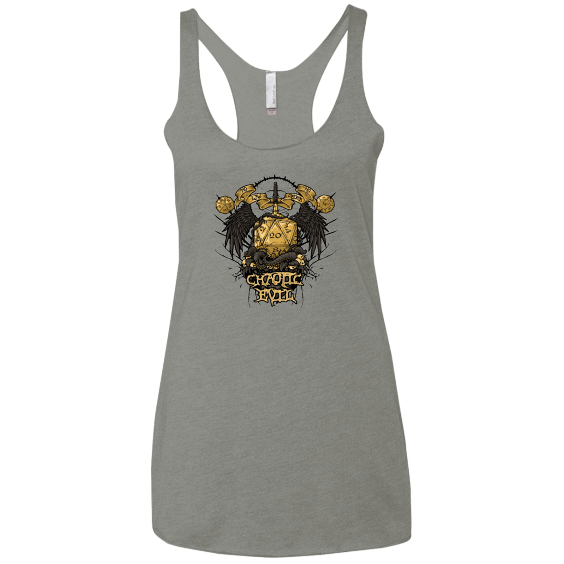 T-Shirts Venetian Grey / X-Small CHAOTIC EVIL Women's Triblend Racerback Tank