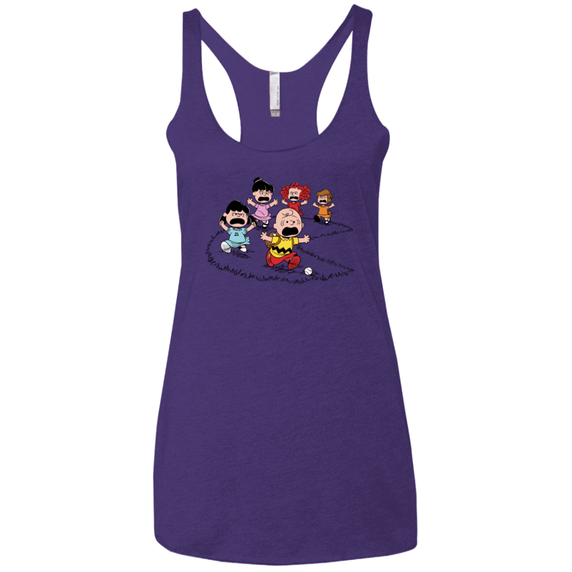 T-Shirts Purple / X-Small Charlie Pac Man Women's Triblend Racerback Tank