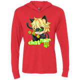 T-Shirts Vintage Red / X-Small Chat Noir Triblend Long Sleeve Hoodie Tee