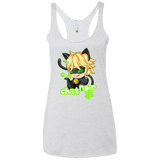 T-Shirts Heather White / X-Small Chat Noir Women's Triblend Racerback Tank