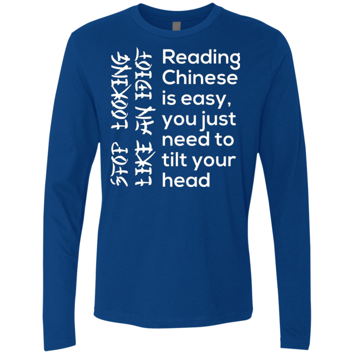 T-Shirts Royal / Small Chinese Men's Premium Long Sleeve