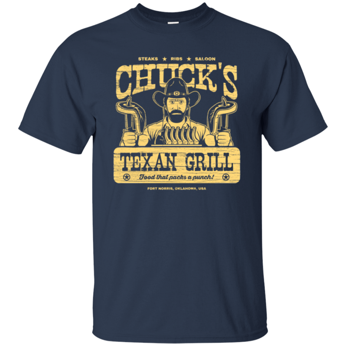 T-Shirts Navy / Small Chucks Texan Grill T-Shirt