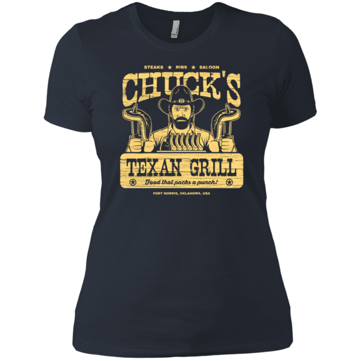 T-Shirts Indigo / X-Small Chucks Texan Grill Women's Premium T-Shirt