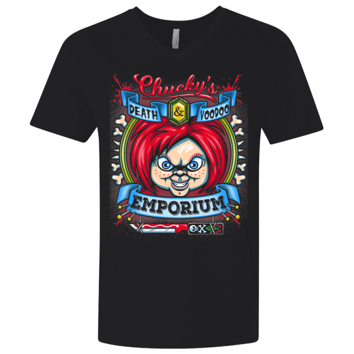 T-Shirts Black / X-Small Chucky Crest Men's Premium V-Neck