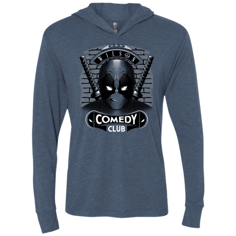 T-Shirts Indigo / X-Small Comedy Club Triblend Long Sleeve Hoodie Tee