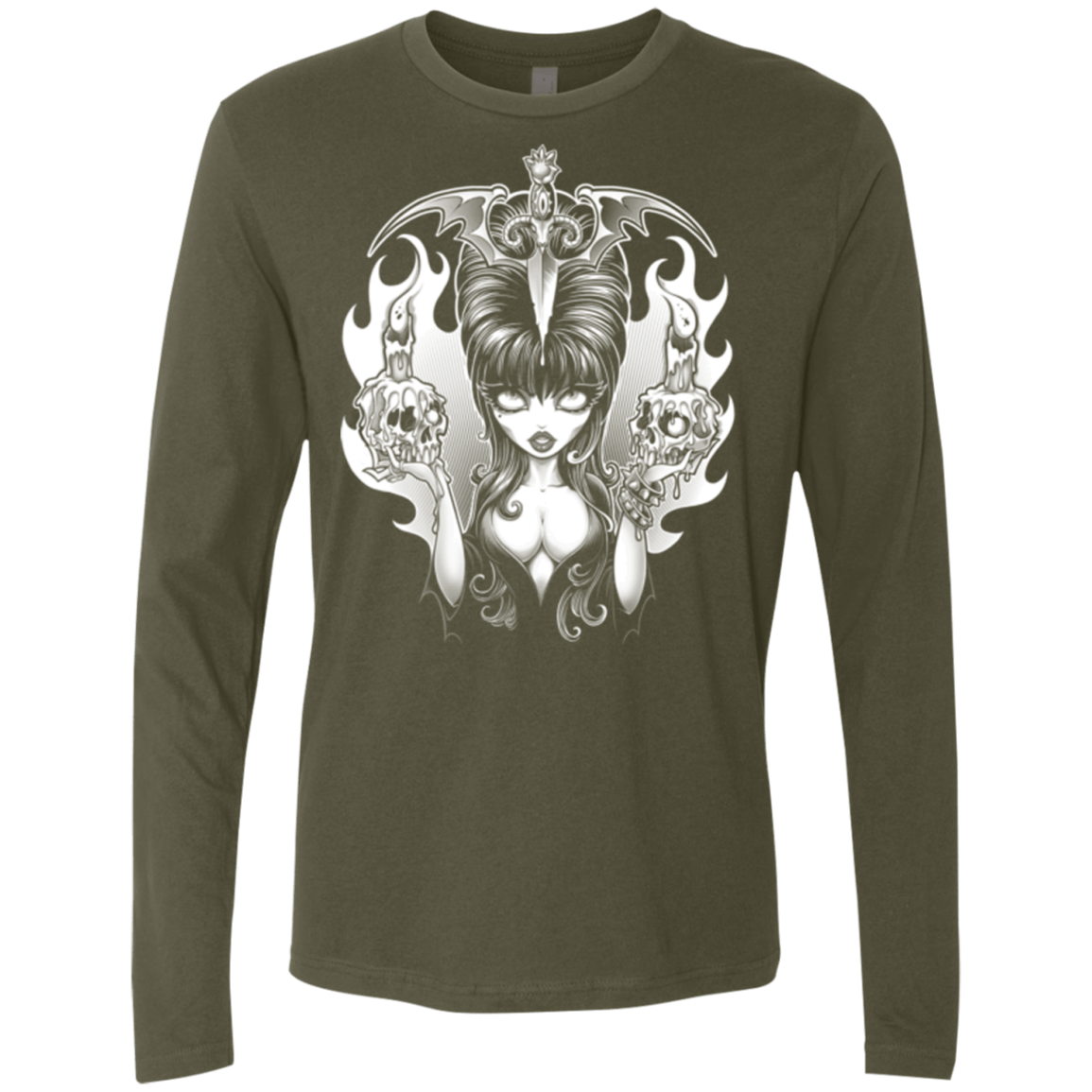 T-Shirts Military Green / Small Dagger Of Darkness Men's Premium Long Sleeve