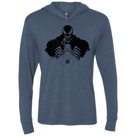 T-Shirts Indigo / X-Small Dark Spider Shadow Triblend Long Sleeve Hoodie Tee
