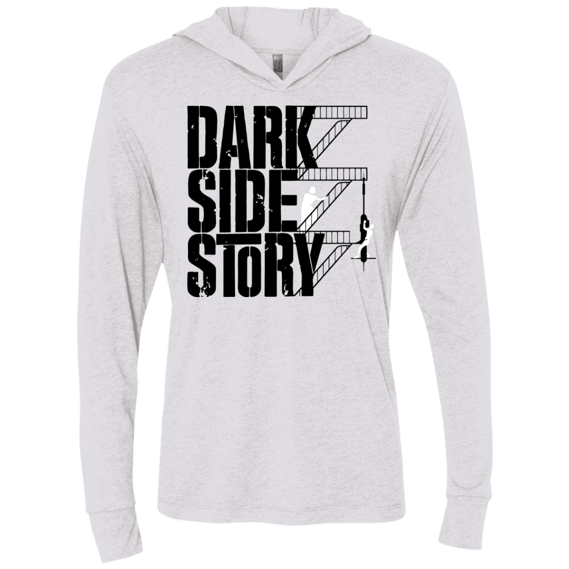 T-Shirts Heather White / X-Small DARKSIDE STORY Triblend Long Sleeve Hoodie Tee