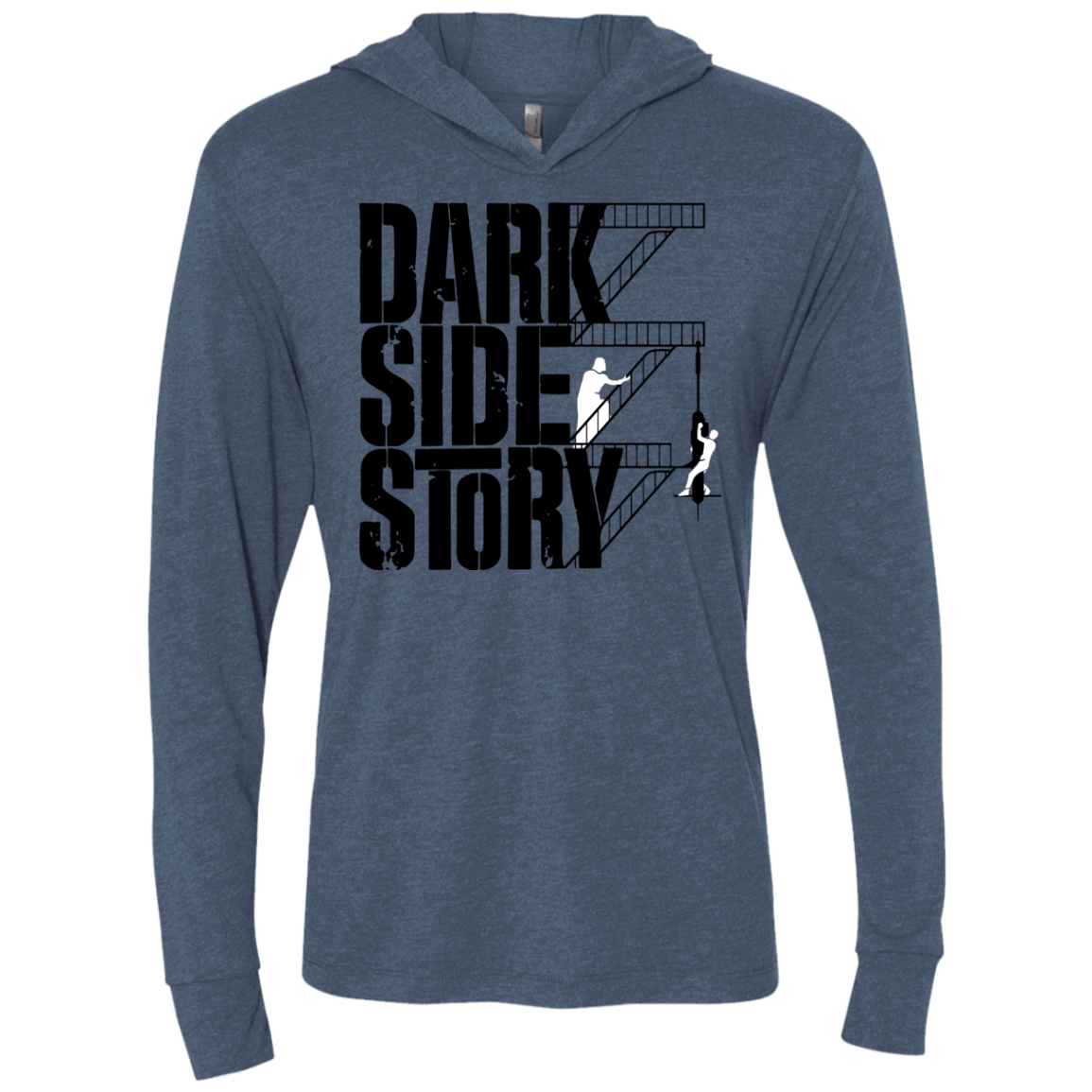 T-Shirts Indigo / X-Small DARKSIDE STORY Triblend Long Sleeve Hoodie Tee