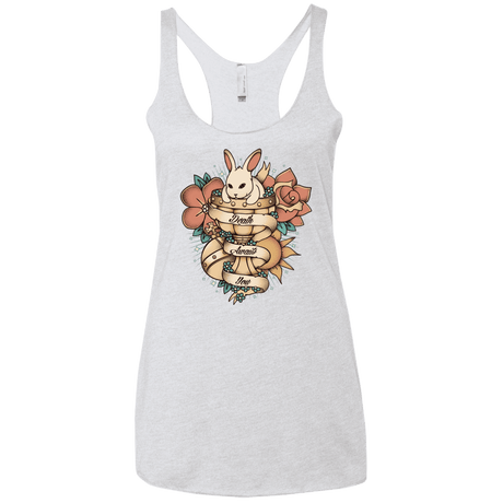 T-Shirts Heather White / X-Small Death Awaits You Women's Triblend Racerback Tank