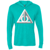 T-Shirts Tahiti Blue / X-Small Deathly Impossible Hallows Triblend Long Sleeve Hoodie Tee