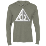 T-Shirts Venetian Grey / X-Small Deathly Impossible Hallows Triblend Long Sleeve Hoodie Tee