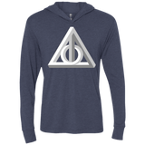 T-Shirts Vintage Navy / X-Small Deathly Impossible Hallows Triblend Long Sleeve Hoodie Tee