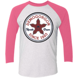 T-Shirts Heather White/Vintage Pink / X-Small Demogorgon Men's Triblend 3/4 Sleeve