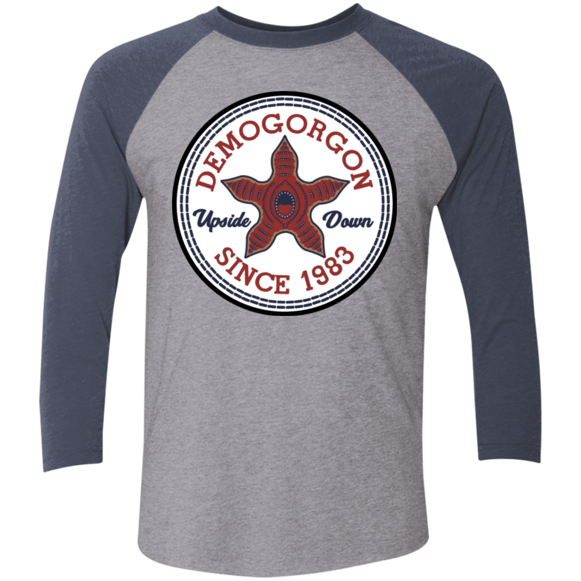 T-Shirts Premium Heather/Vintage Navy / X-Small Demogorgon Men's Triblend 3/4 Sleeve