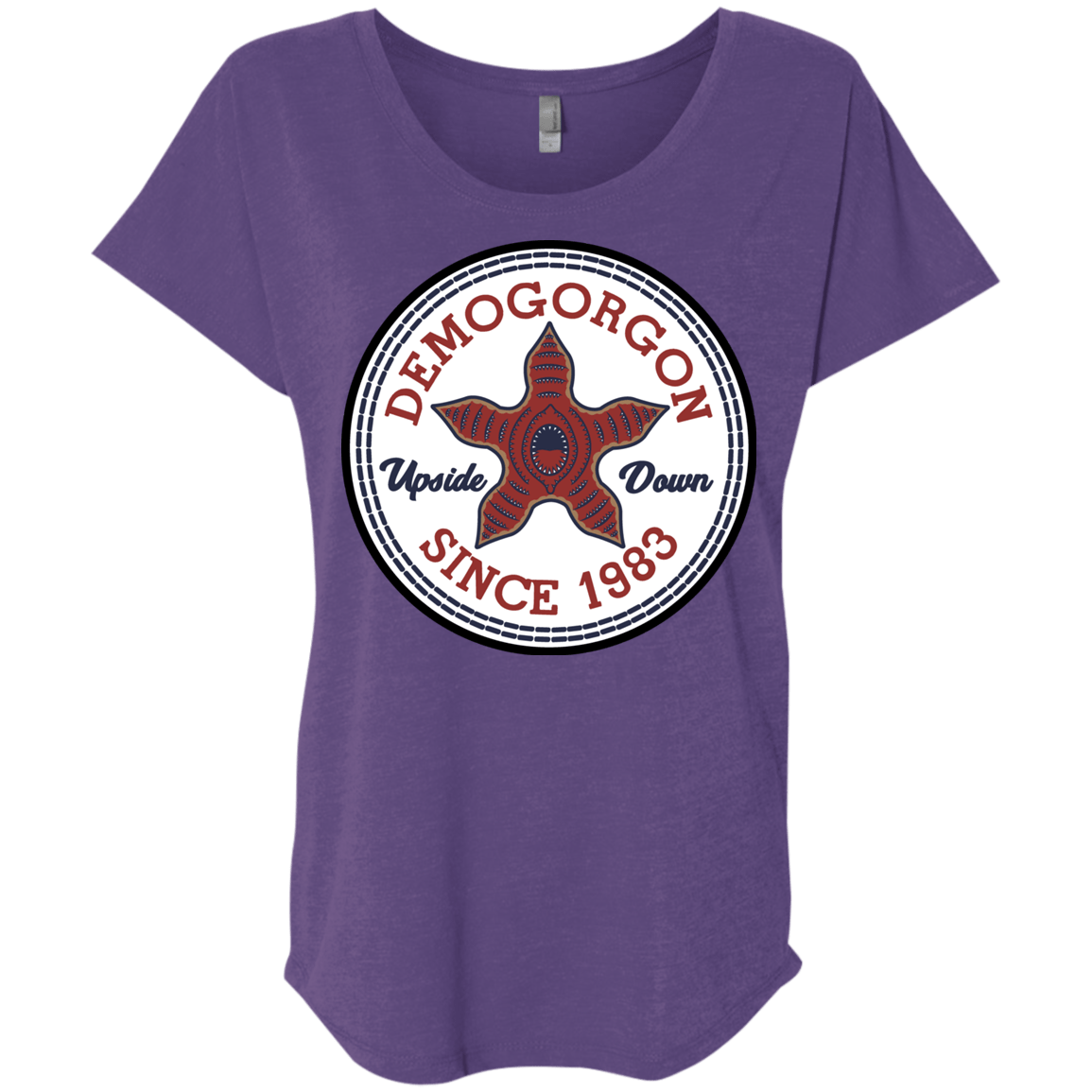 T-Shirts Purple Rush / X-Small Demogorgon Triblend Dolman Sleeve