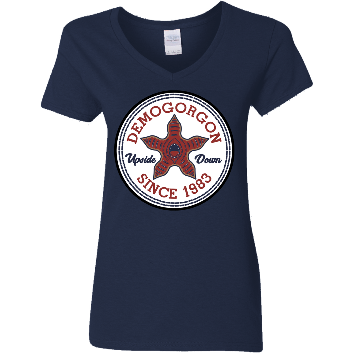 T-Shirts Navy / S Demogorgon Women's V-Neck T-Shirt