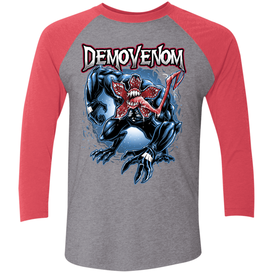 T-Shirts Premium Heather/Vintage Red / X-Small Demovenom Men's Triblend 3/4 Sleeve