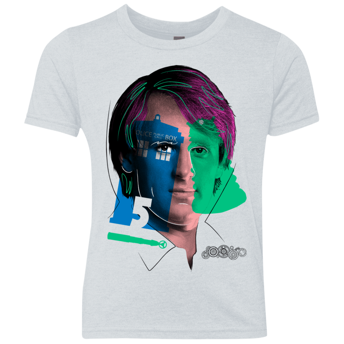 T-Shirts Heather White / YXS Doctor Warwhol 5 Youth Triblend T-Shirt