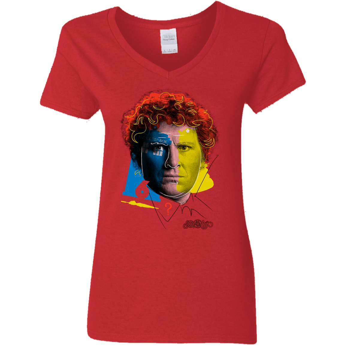 T-Shirts Red / S Doctor Warwhol 6 Women's V-Neck T-Shirt