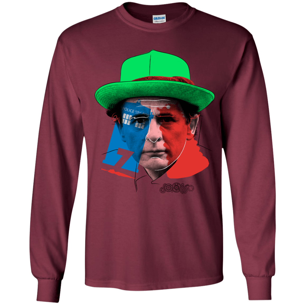 T-Shirts Maroon / YS Doctor Warwhol 7 Youth Long Sleeve T-Shirt