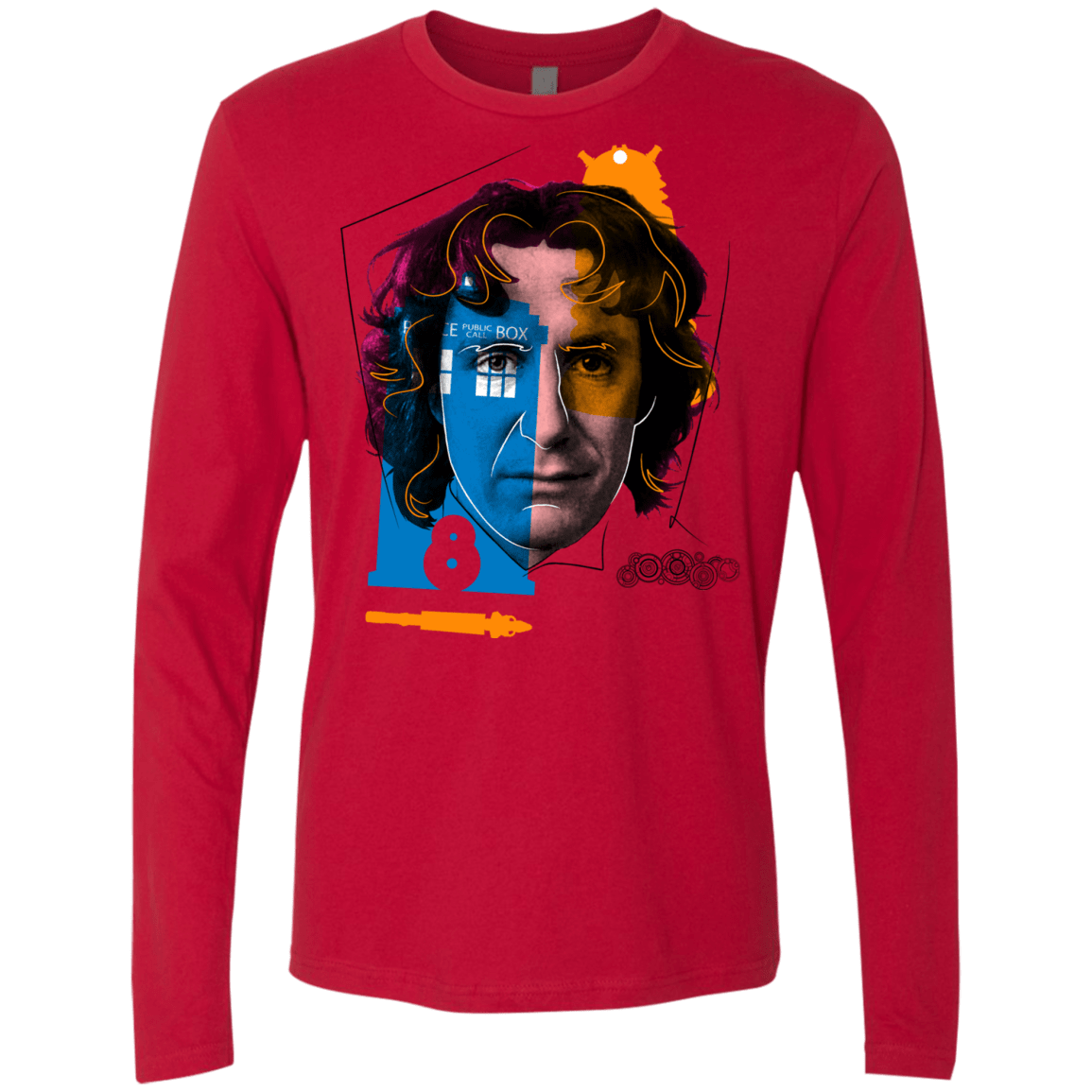 T-Shirts Red / S Doctor Warwhol 8 Men's Premium Long Sleeve