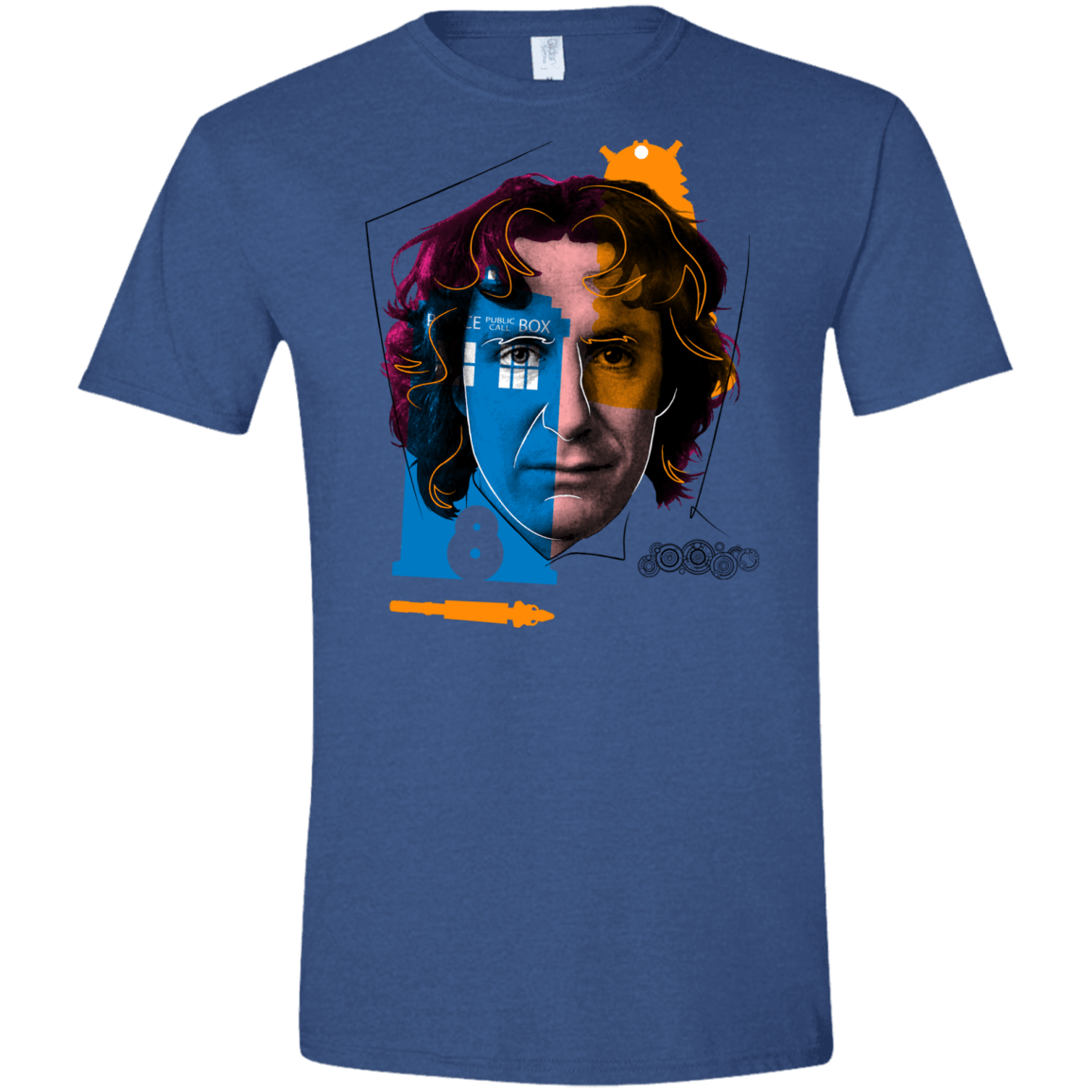 T-Shirts Heather Royal / X-Small Doctor Warwhol 8 Men's Semi-Fitted Softstyle