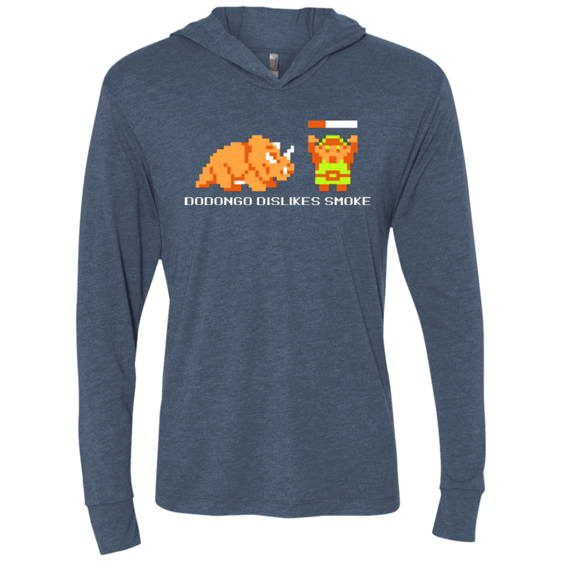 T-Shirts Indigo / X-Small Dodongo Dislikes Smoke Triblend Long Sleeve Hoodie Tee