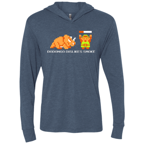 T-Shirts Indigo / X-Small Dodongo Dislikes Smoke Triblend Long Sleeve Hoodie Tee