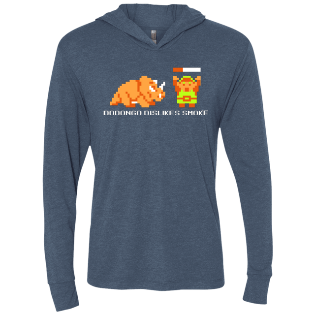 T-Shirts Indigo / X-Small Dodongo Dislikes Smoke Triblend Long Sleeve Hoodie Tee