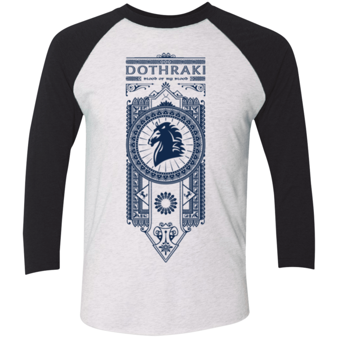 T-Shirts Heather White/Vintage Black / X-Small Dothraki Men's Triblend 3/4 Sleeve