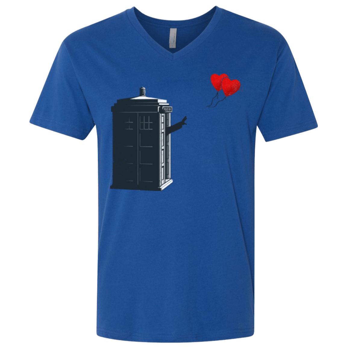 T-Shirts Royal / X-Small Dr Banksy Heart Balloon Men's Premium V-Neck