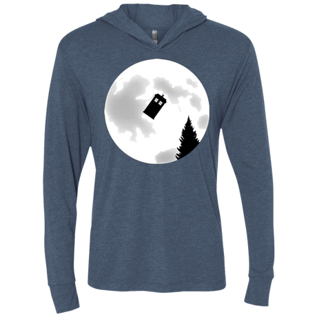 T-Shirts Indigo / X-Small Dr Phone Home Triblend Long Sleeve Hoodie Tee