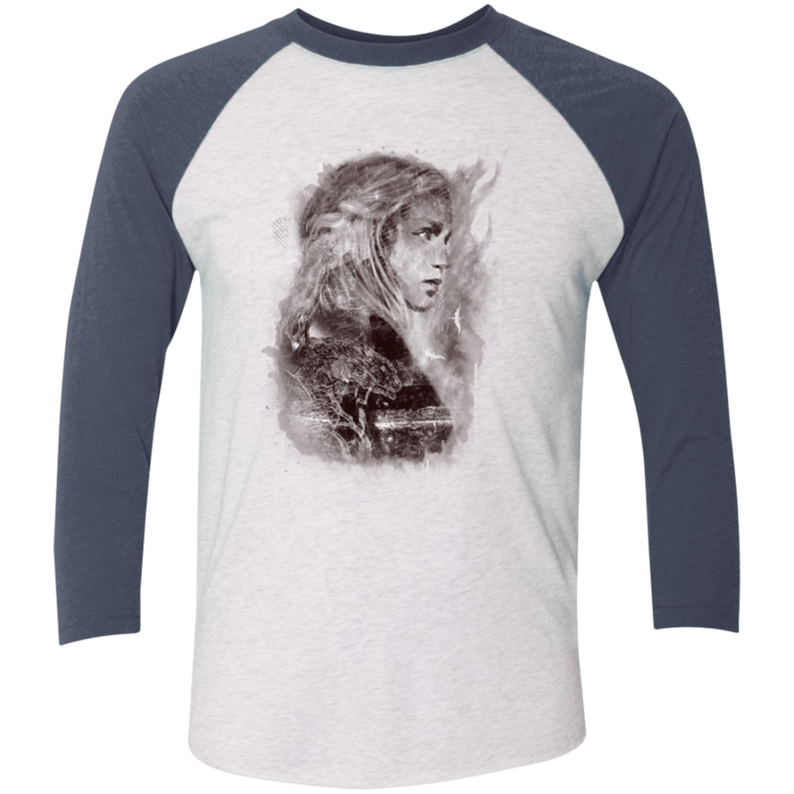 T-Shirts Heather White/Indigo / X-Small Dracarys Men's Triblend 3/4 Sleeve