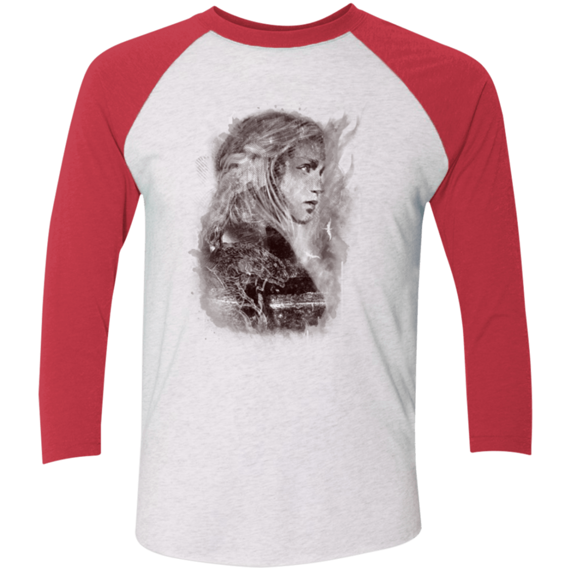 T-Shirts Heather White/Vintage Red / X-Small Dracarys Men's Triblend 3/4 Sleeve