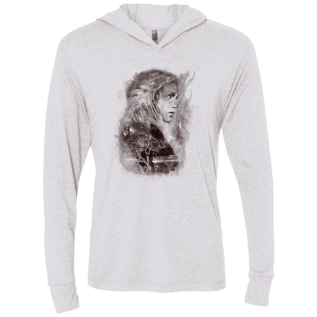 T-Shirts Heather White / X-Small Dracarys Triblend Long Sleeve Hoodie Tee