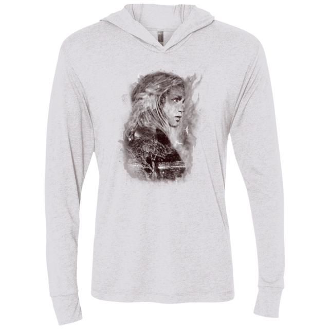 T-Shirts Heather White / X-Small Dracarys Triblend Long Sleeve Hoodie Tee