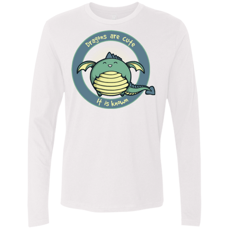 T-Shirts White / Small Dragons are Cute Men's Premium Long Sleeve