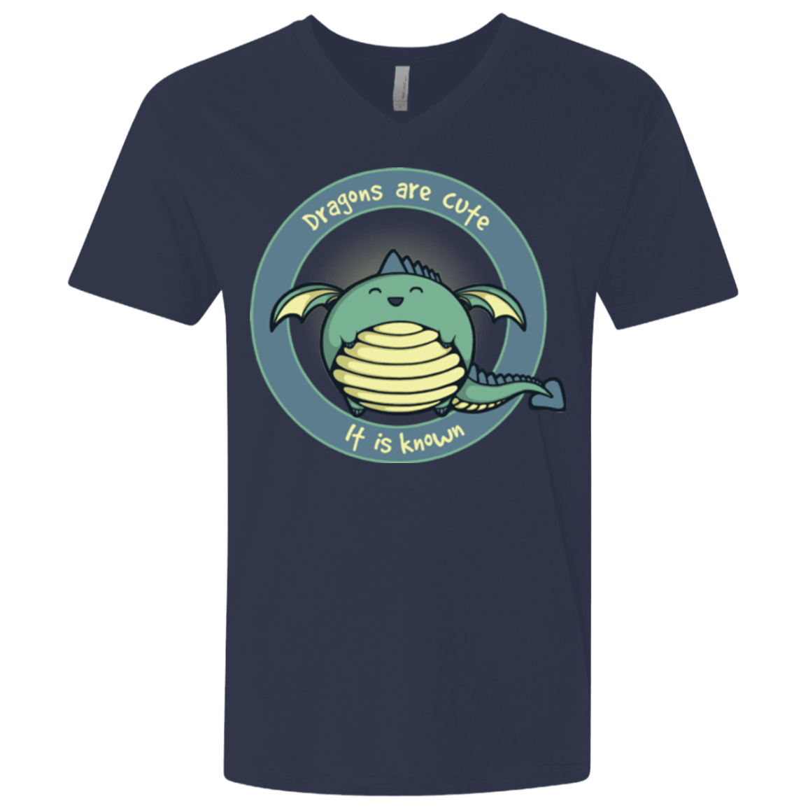 T-Shirts Midnight Navy / X-Small Dragons are Cute Men's Premium V-Neck