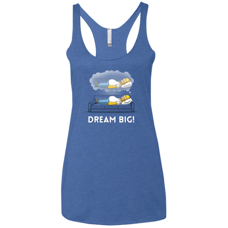 T-Shirts Vintage Royal / X-Small Dream Big! Women's Triblend Racerback Tank