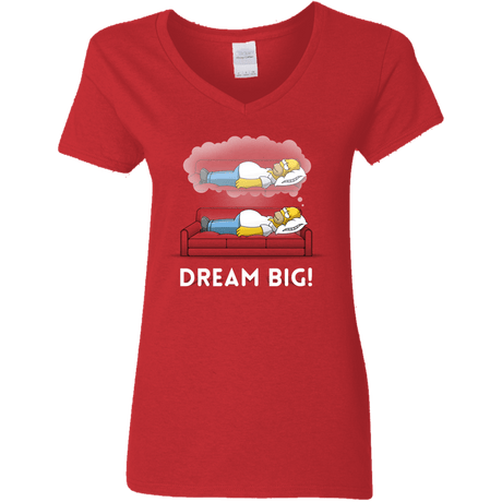 T-Shirts Red / S Dream Big! Women's V-Neck T-Shirt