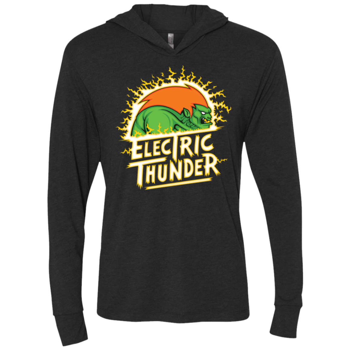 T-Shirts Vintage Black / X-Small Electric Thunder Triblend Long Sleeve Hoodie Tee