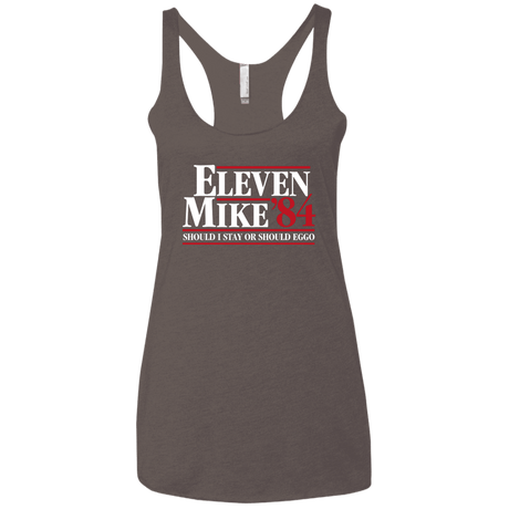 T-Shirts Macchiato / X-Small Eleven Mike 84 - Should I Stay or Should Eggo Women's Triblend Racerback Tank