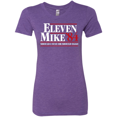 T-Shirts Purple Rush / Small Eleven Mike 84 - Should I Stay or Should Eggo Women's Triblend T-Shirt