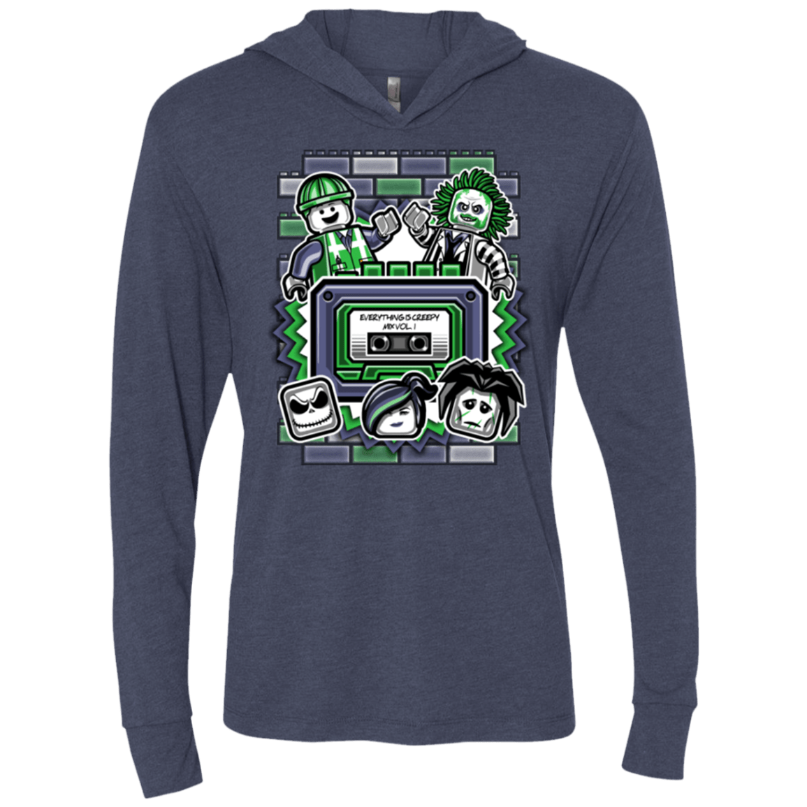 T-Shirts Vintage Navy / X-Small Everything Is Creepy Mix Triblend Long Sleeve Hoodie Tee