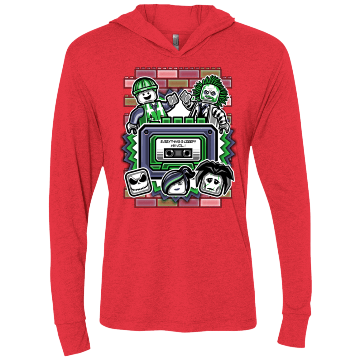 T-Shirts Vintage Red / X-Small Everything Is Creepy Mix Triblend Long Sleeve Hoodie Tee